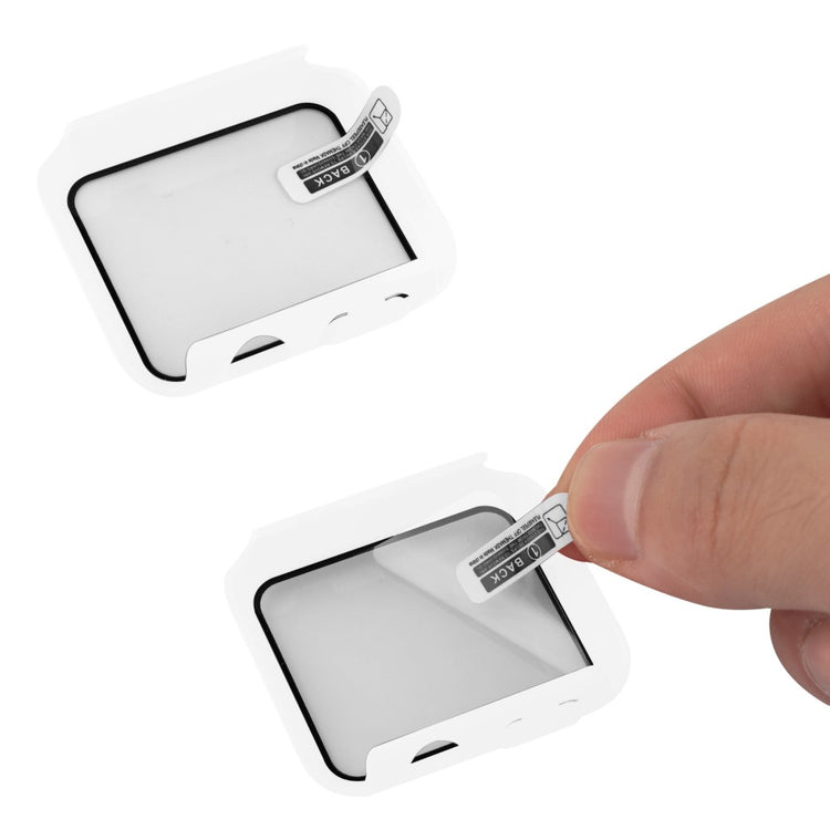 Apple Watch Series 8 (45mm) / Apple Watch Series 7 45mm Plastik Rem med Cover og Hærdet Glas - Hvid#serie_7