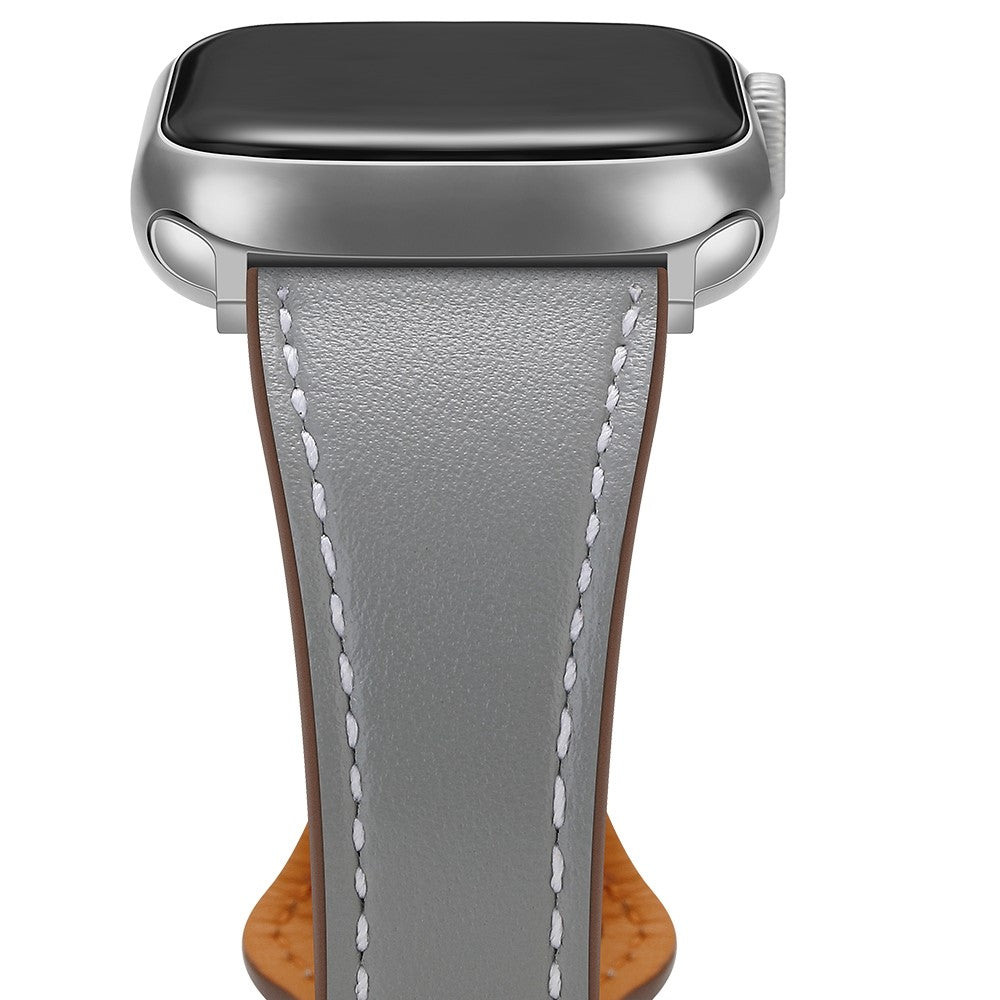 Super fantastisk Universal Apple Ægte læder Rem - Sølv#serie_3