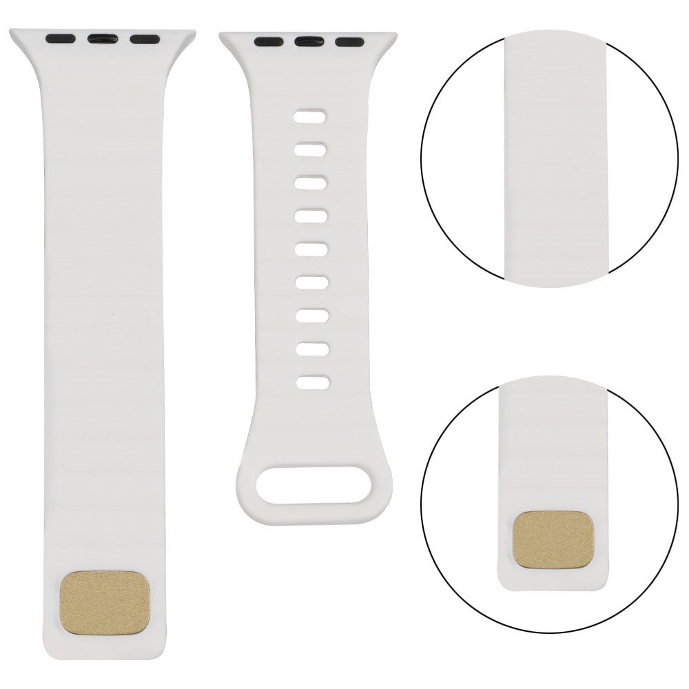 Meget slidstærk Universal Apple Silikone Rem - Hvid#serie_2