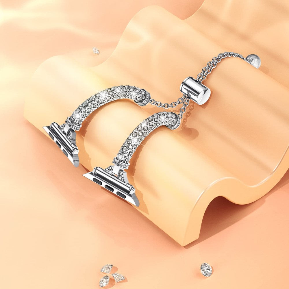 Meget godt Universal Apple Metal og Rhinsten Rem - Sølv#serie_4