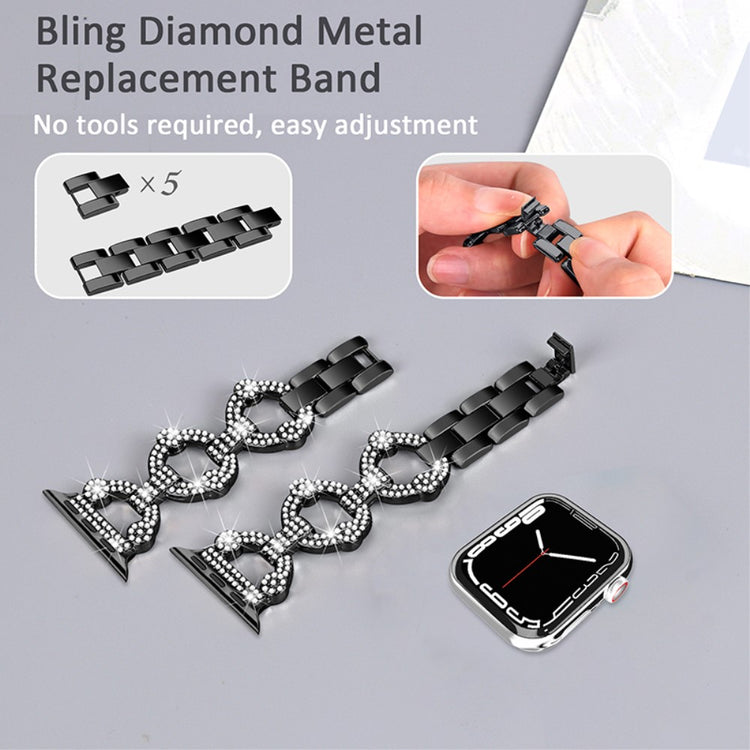 Elegant Universal Apple Rhinsten og Glas Rem - Sort#serie_1