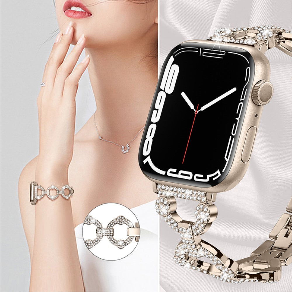 Elegant Universal Apple Rhinsten og Glas Rem - Guld#serie_4