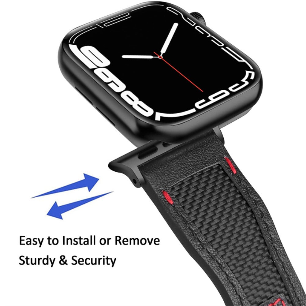 Mega godt Universal Apple Ægte læder og Nylon Rem - Sort#serie_1