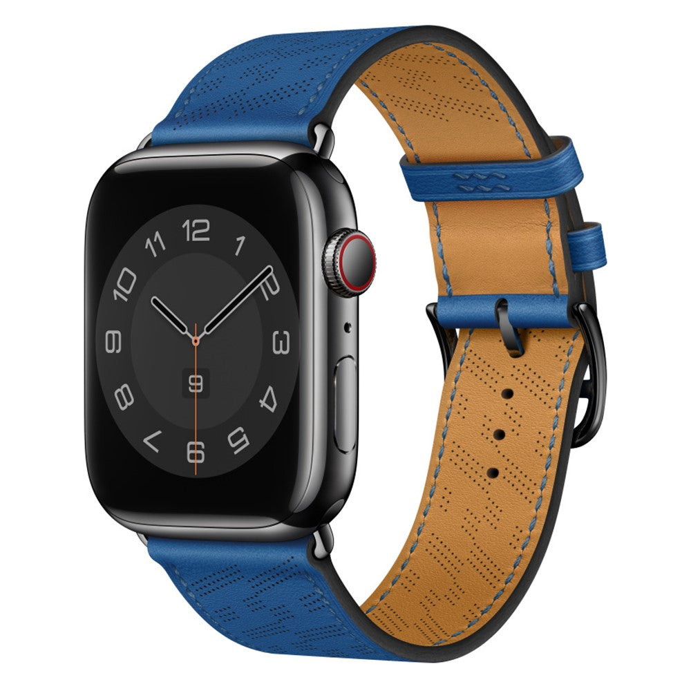 Rigtigt elegant Universal Apple Ægte læder Rem - Blå#serie_2