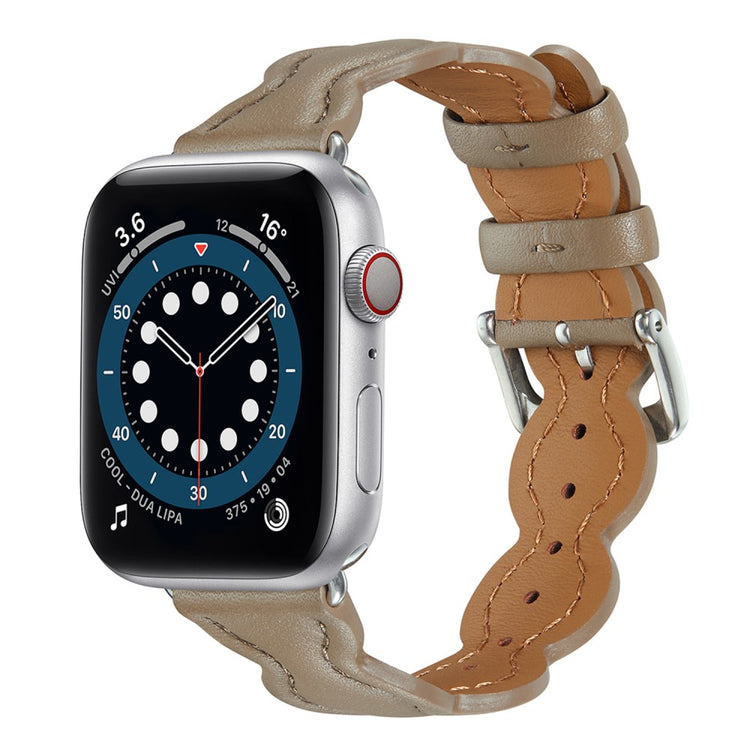 Meget nydelig Universal Apple Ægte læder Rem - Sølv#serie_1