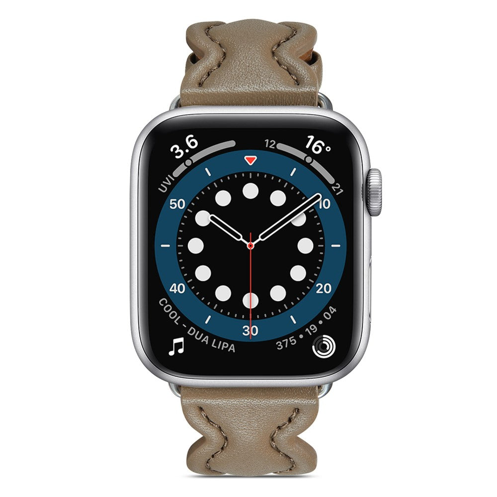 Meget nydelig Universal Apple Ægte læder Rem - Sølv#serie_1