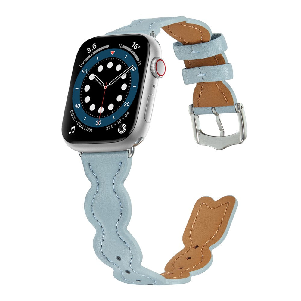 Meget nydelig Universal Apple Ægte læder Rem - Blå#serie_3