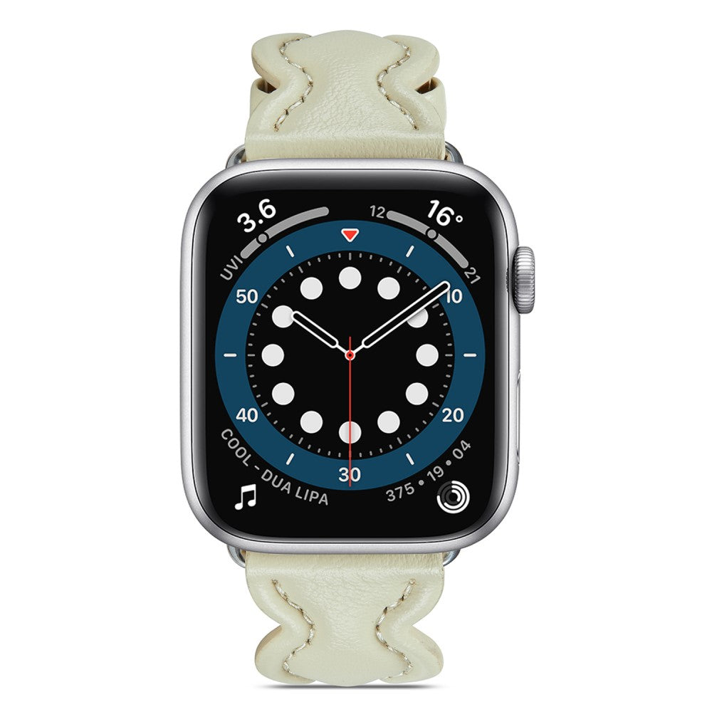 Meget nydelig Universal Apple Ægte læder Rem - Hvid#serie_5