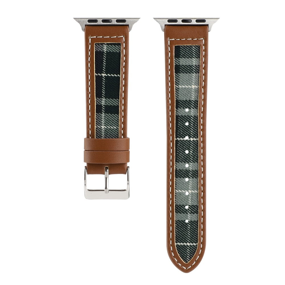 Mega Fed Kunstlæder Og Nylon Universal Rem passer til Apple Smartwatch - Grøn#serie_2