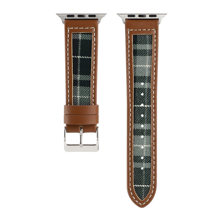 Mega Fed Kunstlæder Og Nylon Universal Rem passer til Apple Smartwatch - Grøn#serie_2