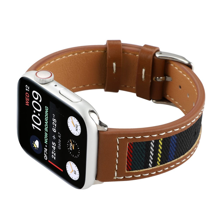 Mega Fed Kunstlæder Og Nylon Universal Rem passer til Apple Smartwatch - Flerfarvet#serie_3