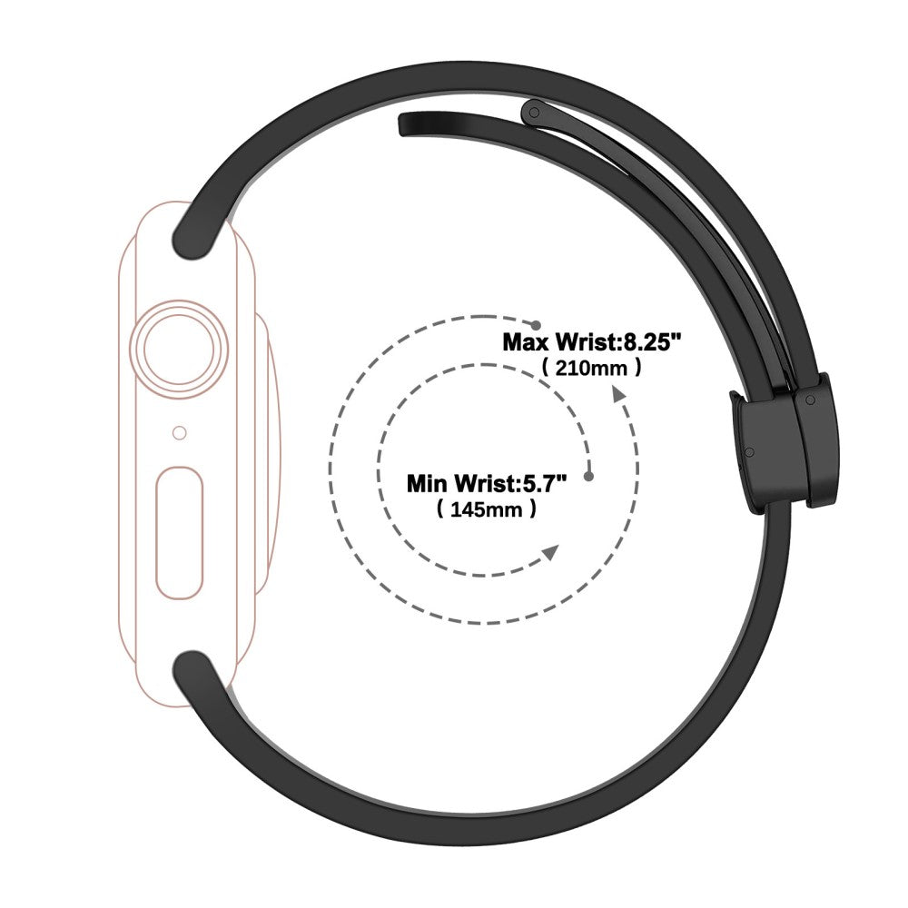 Klassisk Silikone Universal Rem passer til Apple Smartwatch - Sort#serie_1