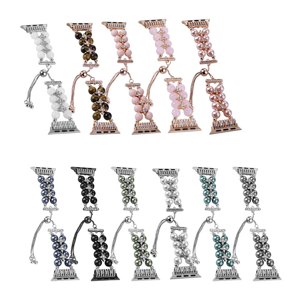 Skøn Plastik Og Rhinsten Universal Rem passer til Apple Smartwatch - Brun#serie_10