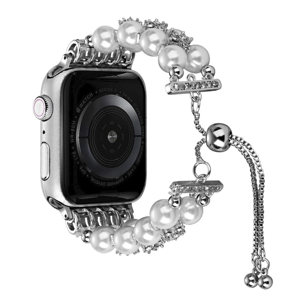 Skøn Plastik Og Rhinsten Universal Rem passer til Apple Smartwatch - Hvid#serie_5