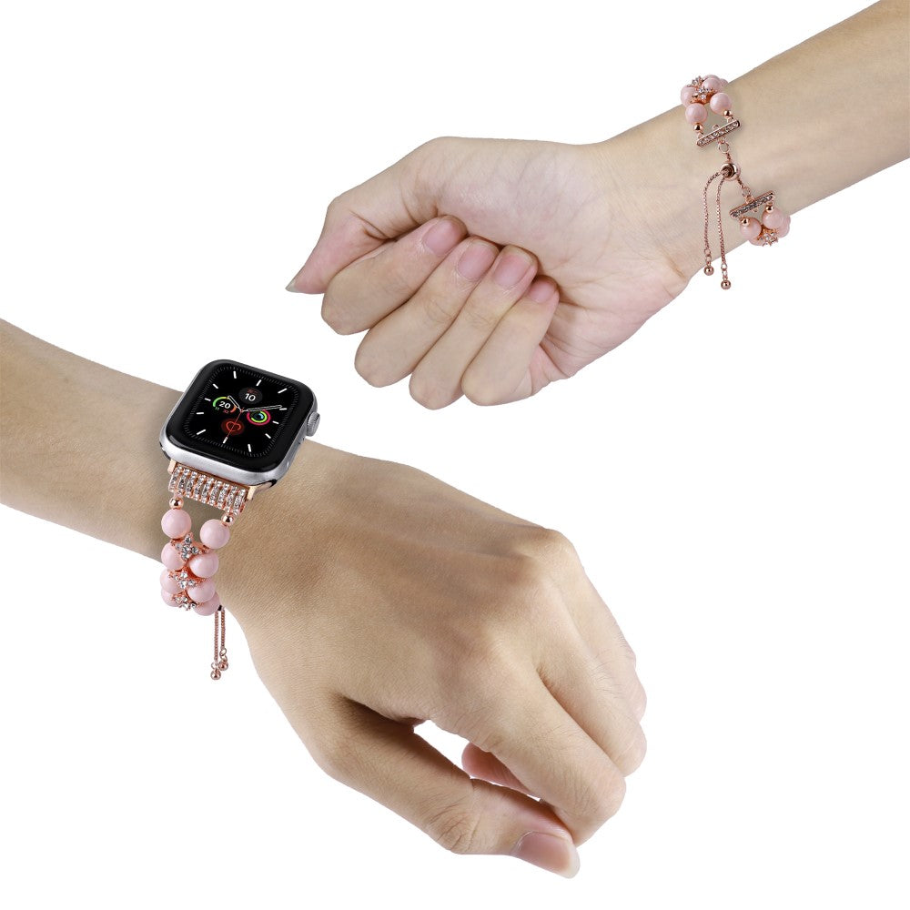 Skøn Plastik Og Rhinsten Universal Rem passer til Apple Smartwatch - Pink#serie_9