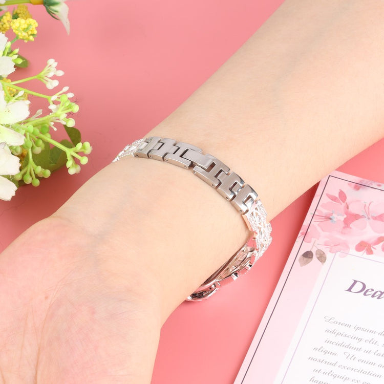 Skøn Metal Og Rhinsten Universal Rem passer til Apple Smartwatch - Sølv#serie_3