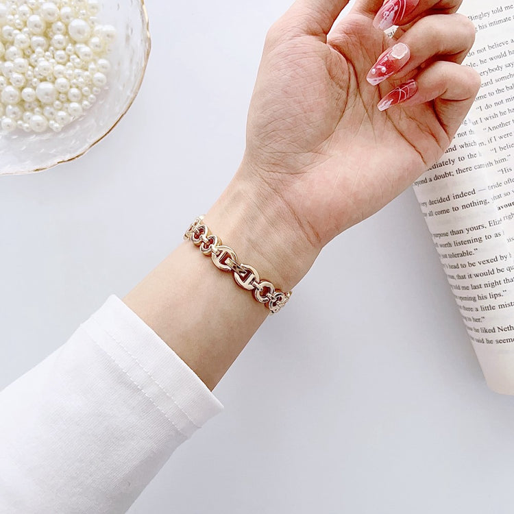 Super Sejt Metal Universal Rem passer til Apple Smartwatch - Guld#serie_1