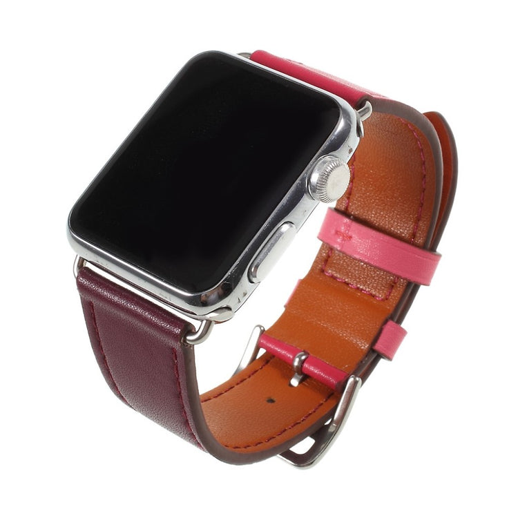 Mega holdbart Apple Watch Series 4 40mm Ægte læder Rem - Flerfarvet#serie_012