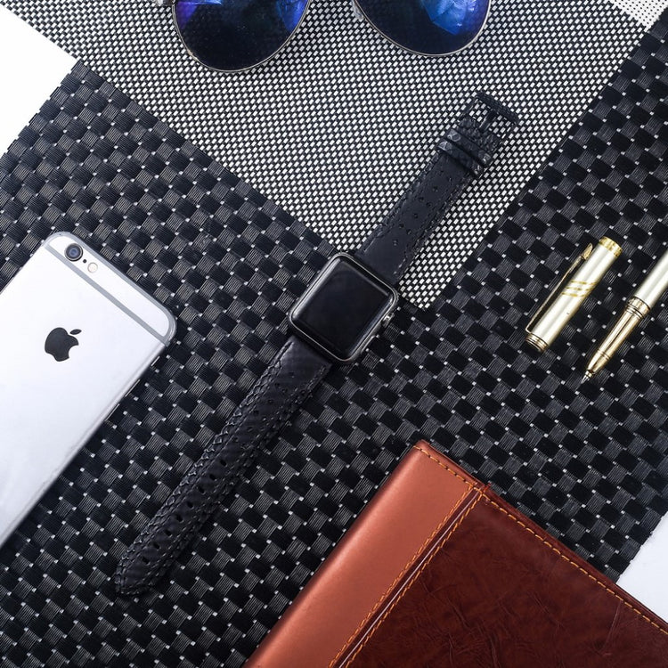 Super flot Apple Watch Series 4 40mm Ægte læder Rem - Sort#serie_4