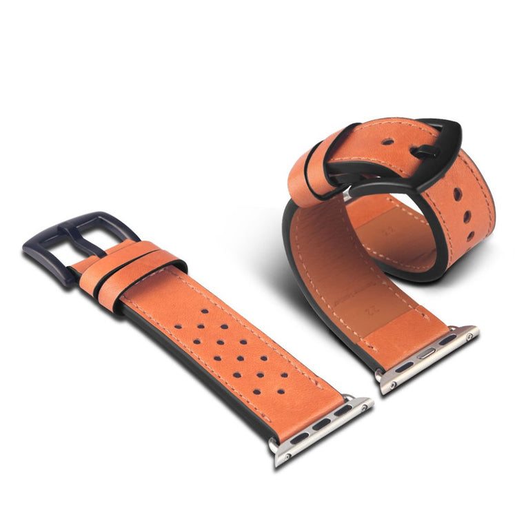 Kønt Apple Watch Series 4 40mm Ægte læder Rem - Brun#serie_1