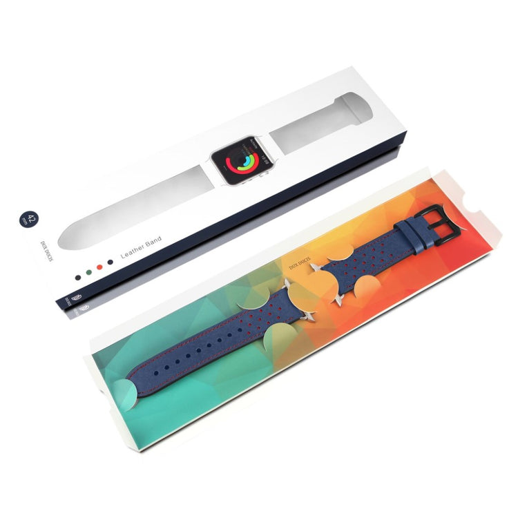 Kønt Apple Watch Series 4 40mm Ægte læder Rem - Blå#serie_2