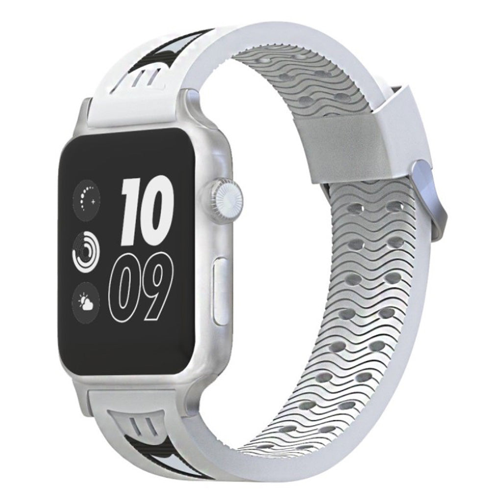 Meget kønt Apple Watch Series 4 40mm Silikone Rem - Hvid#serie_3