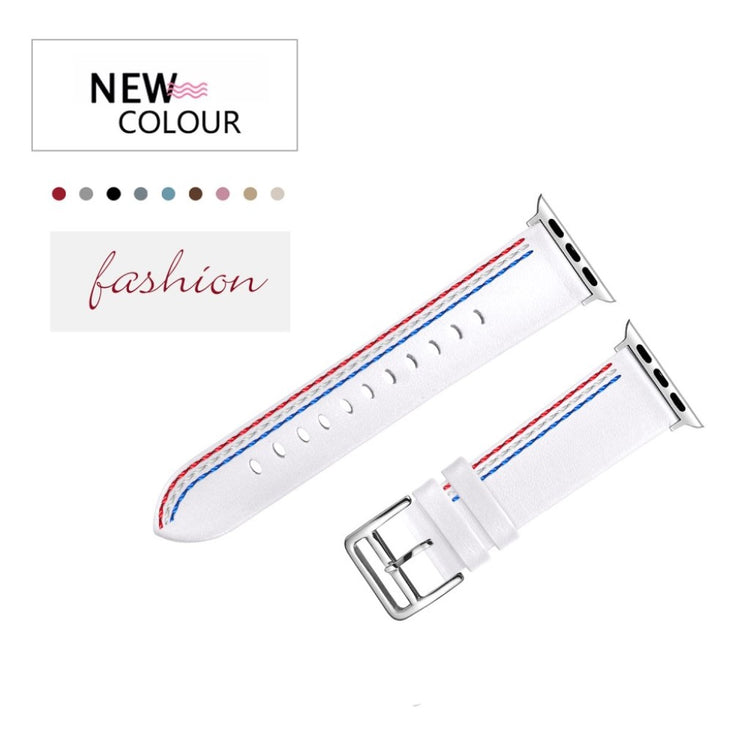 Helt vildt elegant Apple Watch Series 4 40mm Ægte læder Rem - Hvid#serie_1