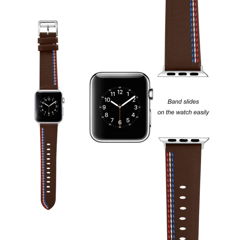 Helt vildt elegant Apple Watch Series 4 40mm Ægte læder Rem - Brun#serie_5
