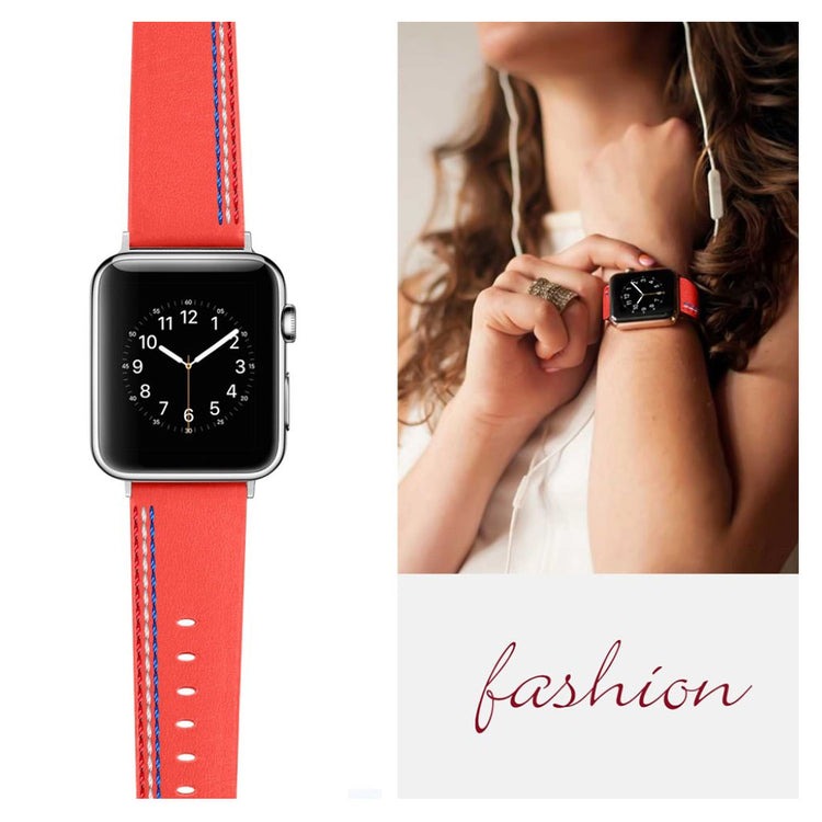 Helt vildt elegant Apple Watch Series 4 40mm Ægte læder Rem - Orange#serie_6