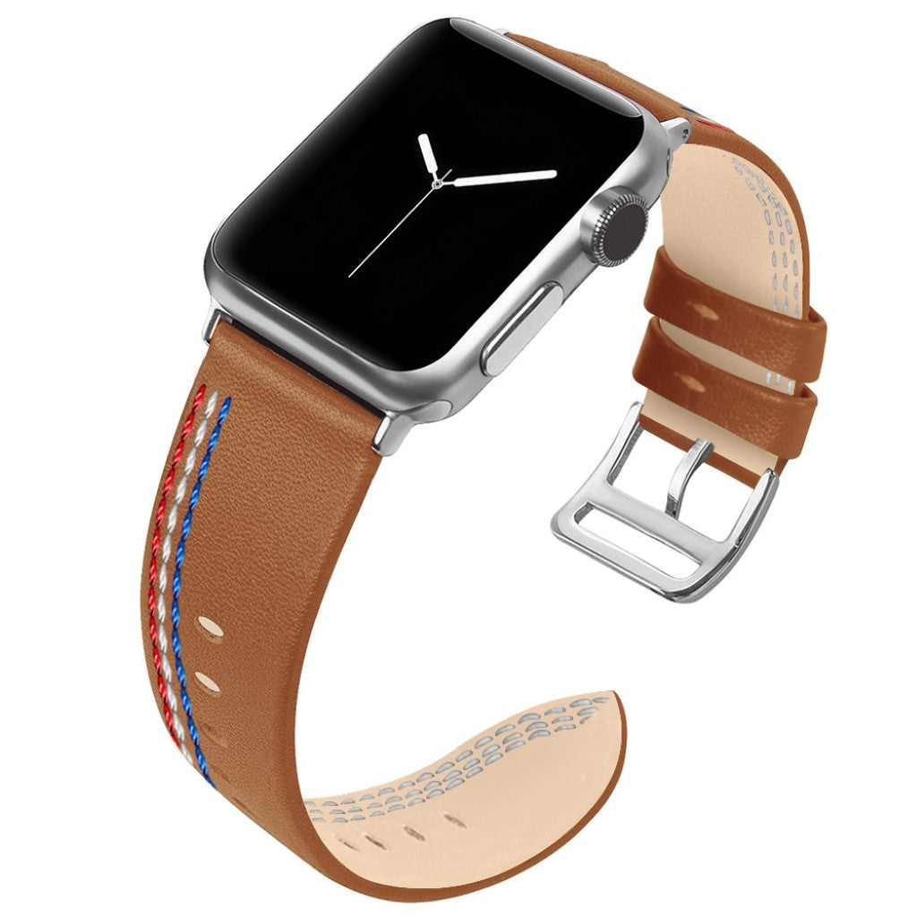 Helt vildt elegant Apple Watch Series 4 40mm Ægte læder Rem - Brun#serie_8