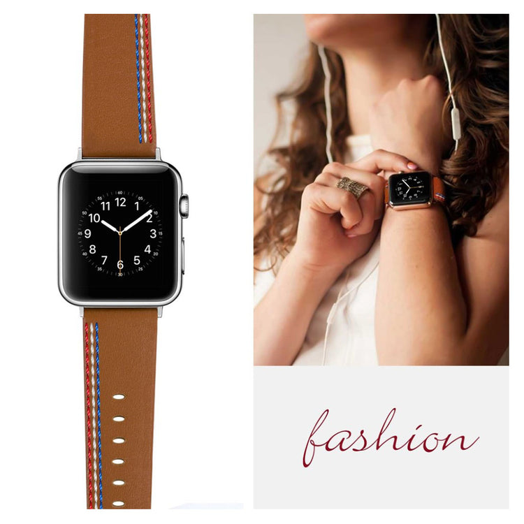 Helt vildt elegant Apple Watch Series 4 40mm Ægte læder Rem - Brun#serie_8