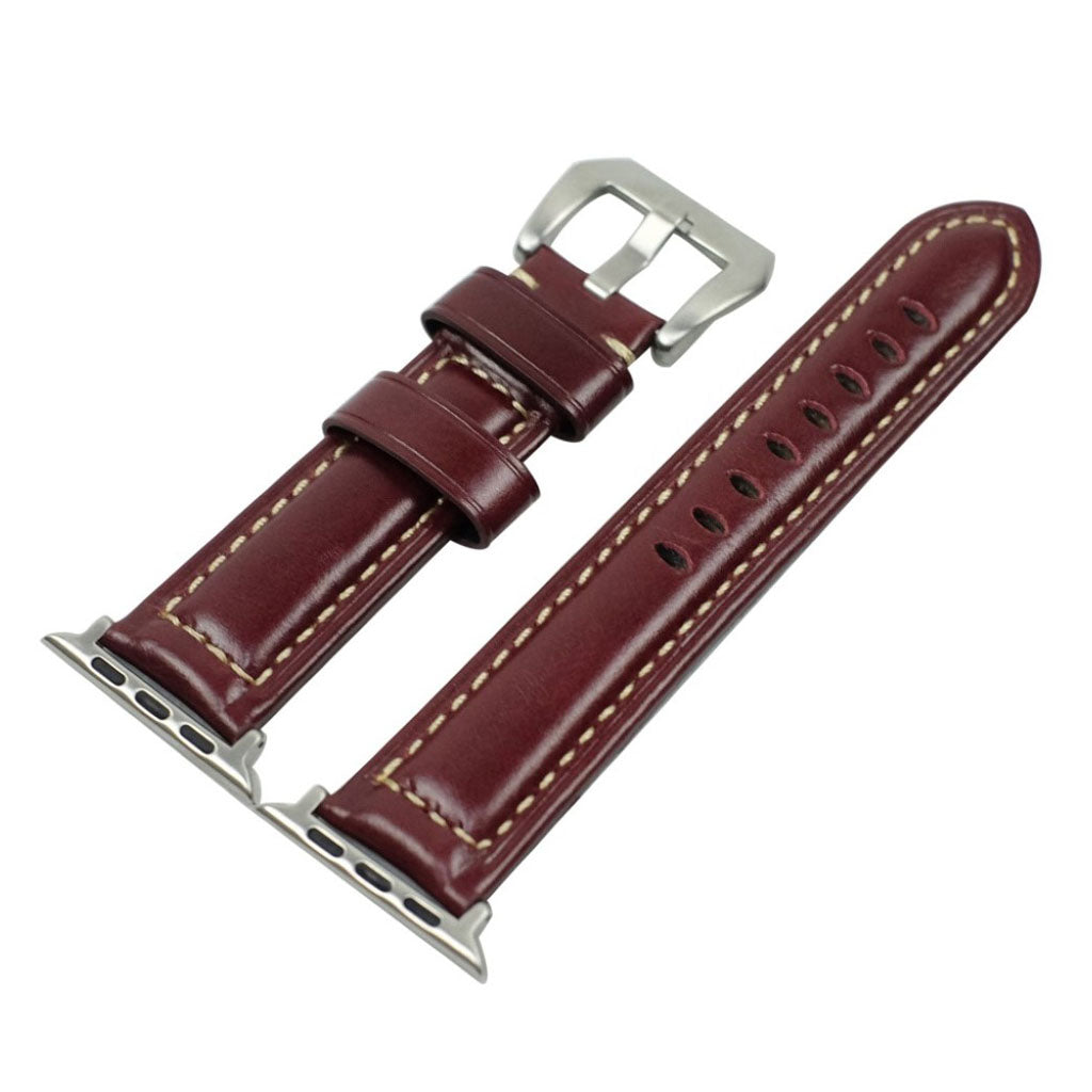 Mega holdbart Apple Watch Series 4 40mm Ægte læder Rem - Rød#serie_2