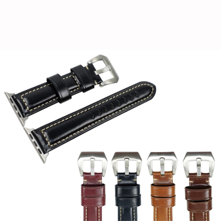 Mega holdbart Apple Watch Series 4 40mm Ægte læder Rem - Blå#serie_3