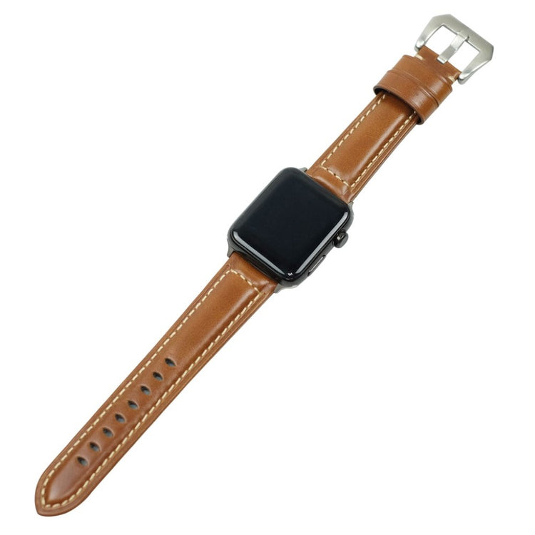 Mega holdbart Apple Watch Series 4 40mm Ægte læder Rem - Brun#serie_4