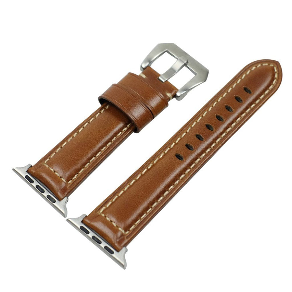 Mega holdbart Apple Watch Series 4 40mm Ægte læder Rem - Brun#serie_4