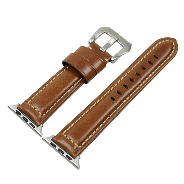 Mega holdbart Apple Watch Series 4 40mm Ægte læder Rem - Brun#serie_4