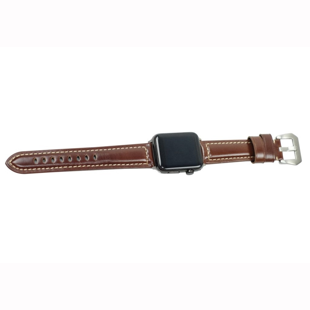 Mega holdbart Apple Watch Series 4 40mm Ægte læder Rem - Brun#serie_5