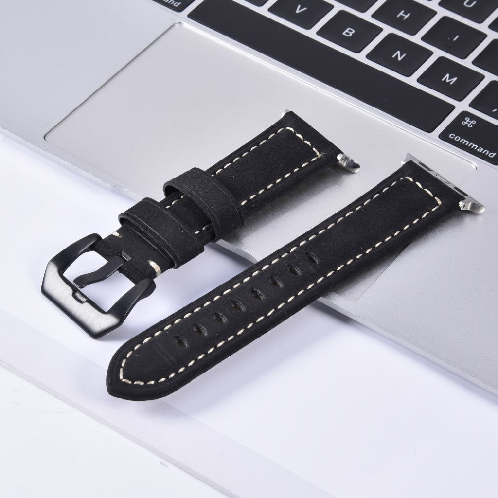 Mega nydelig Apple Watch Series 4 40mm Ægte læder Rem - Sort#serie_1