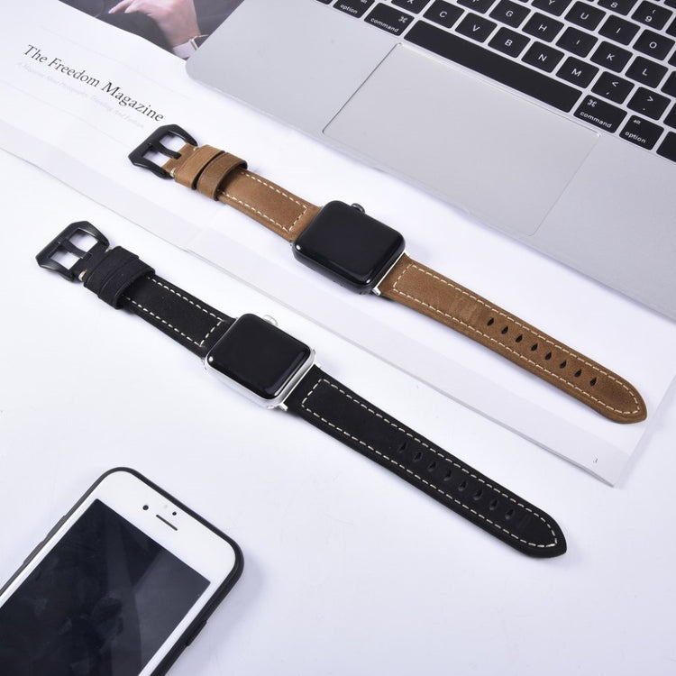 Mega nydelig Apple Watch Series 4 40mm Ægte læder Rem - Brun#serie_2