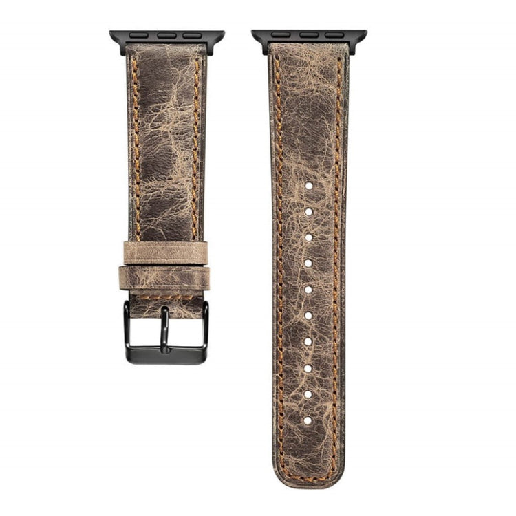 Meget fantastisk Apple Watch Series 4 40mm Ægte læder Rem - Sølv#serie_2