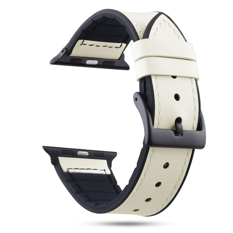 Holdbart Apple Watch Series 4 40mm Ægte læder Rem - Hvid#serie_1