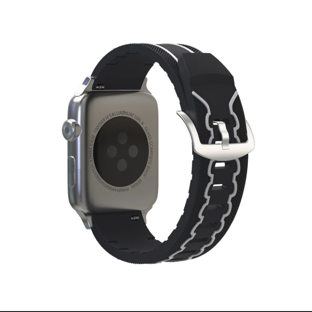 Rigtigt fint Apple Watch Series 4 40mm Silikone Rem - Sort#serie_1