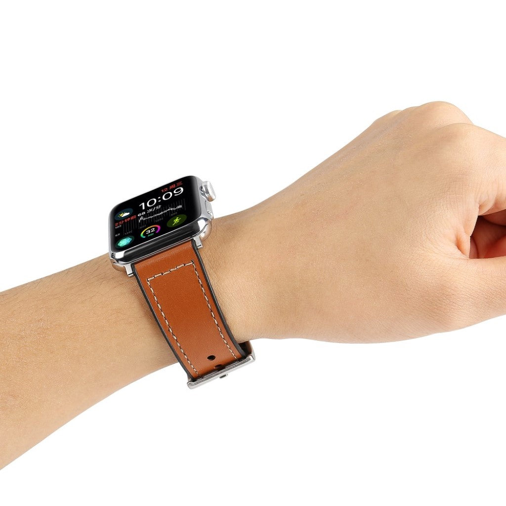 Meget smuk Apple Kunstlæder og Silikone Rem - Brun#serie_3