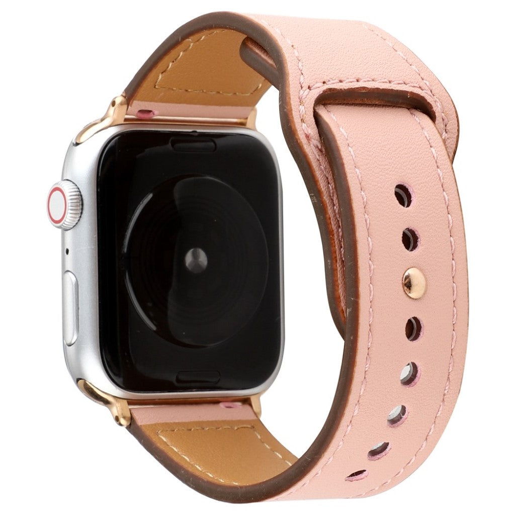 Glimrende Apple Watch Series 4 40mm Ægte læder Rem - Pink#serie_1