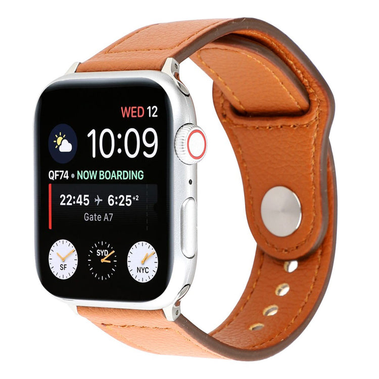Glimrende Apple Watch Series 4 40mm Ægte læder Rem - Brun#serie_5