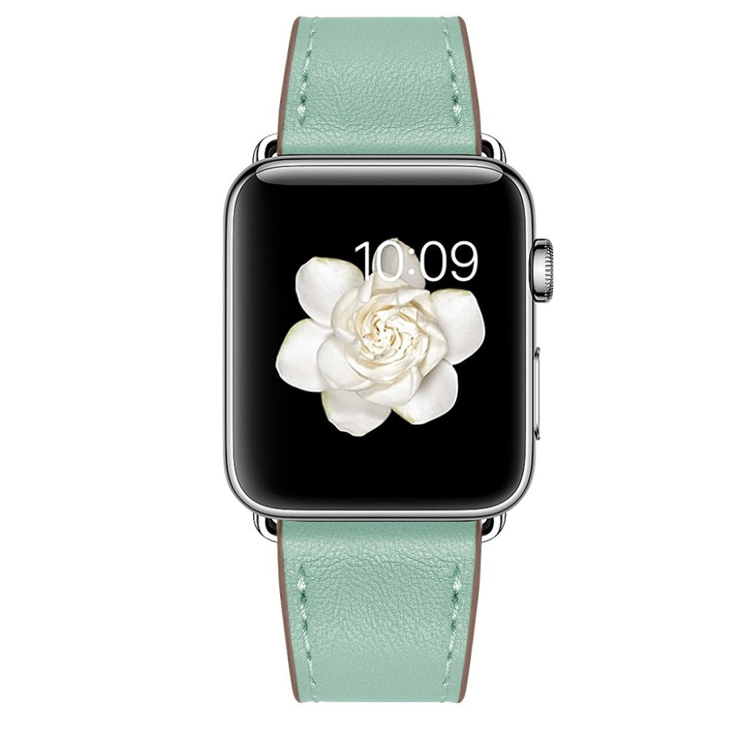 Meget sejt Apple Watch Series 5 40mm Ægte læder Rem - Grøn#serie_2