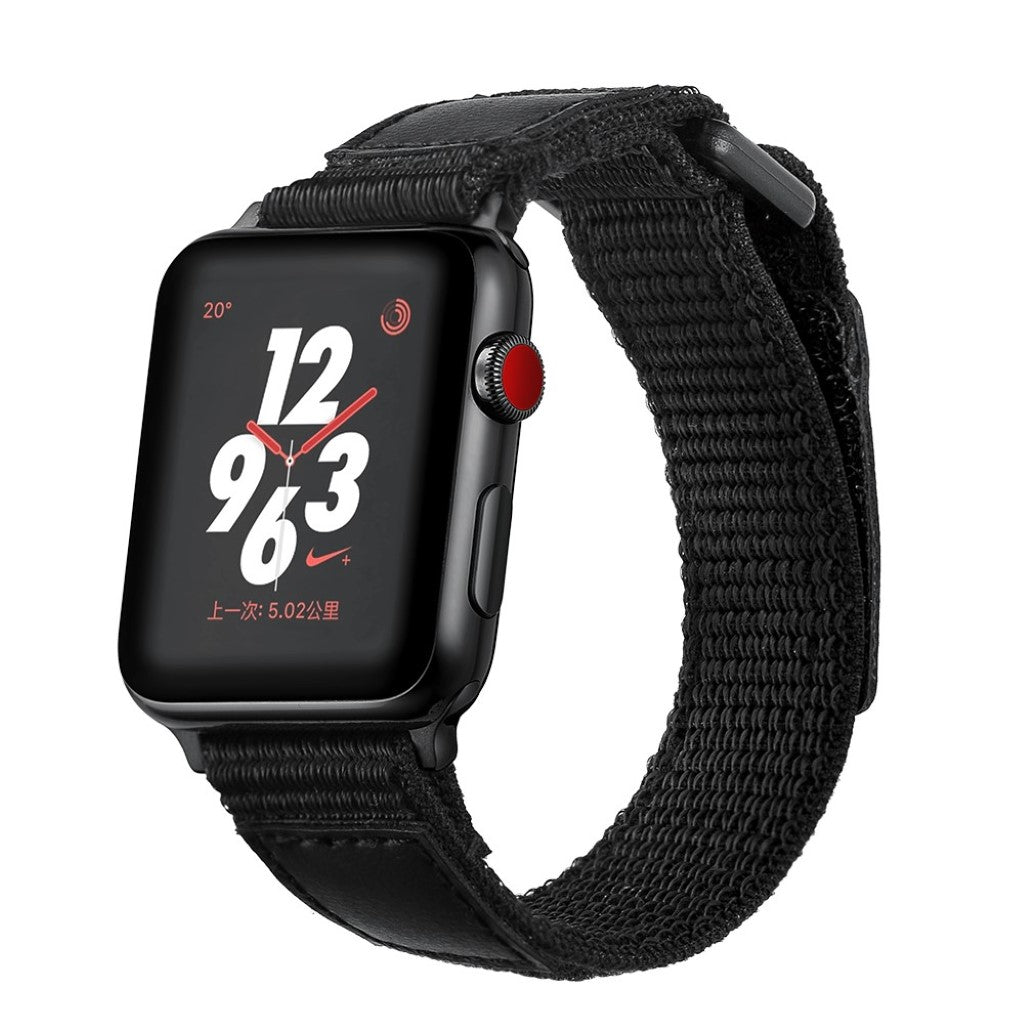 Skøn Apple Watch Series 5 40mm / Apple Watch 40mm Nylon Rem - Sort#serie_047
