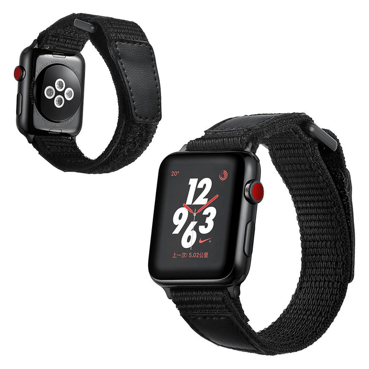 Skøn Apple Watch Series 5 40mm / Apple Watch 40mm Nylon Rem - Sort#serie_047