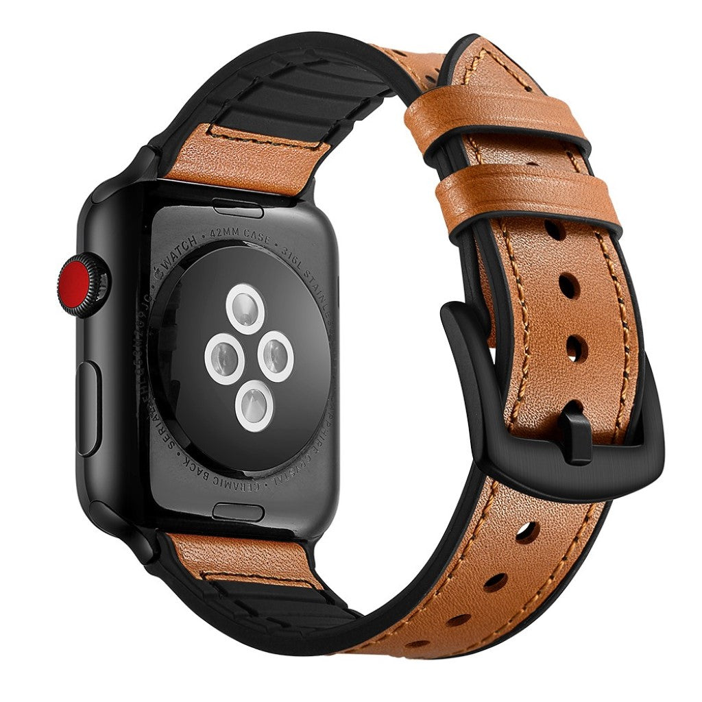 Apple Watch Series 5 40mm / Apple Watch 40mm Ægte læder Rem - Brun#serie_1