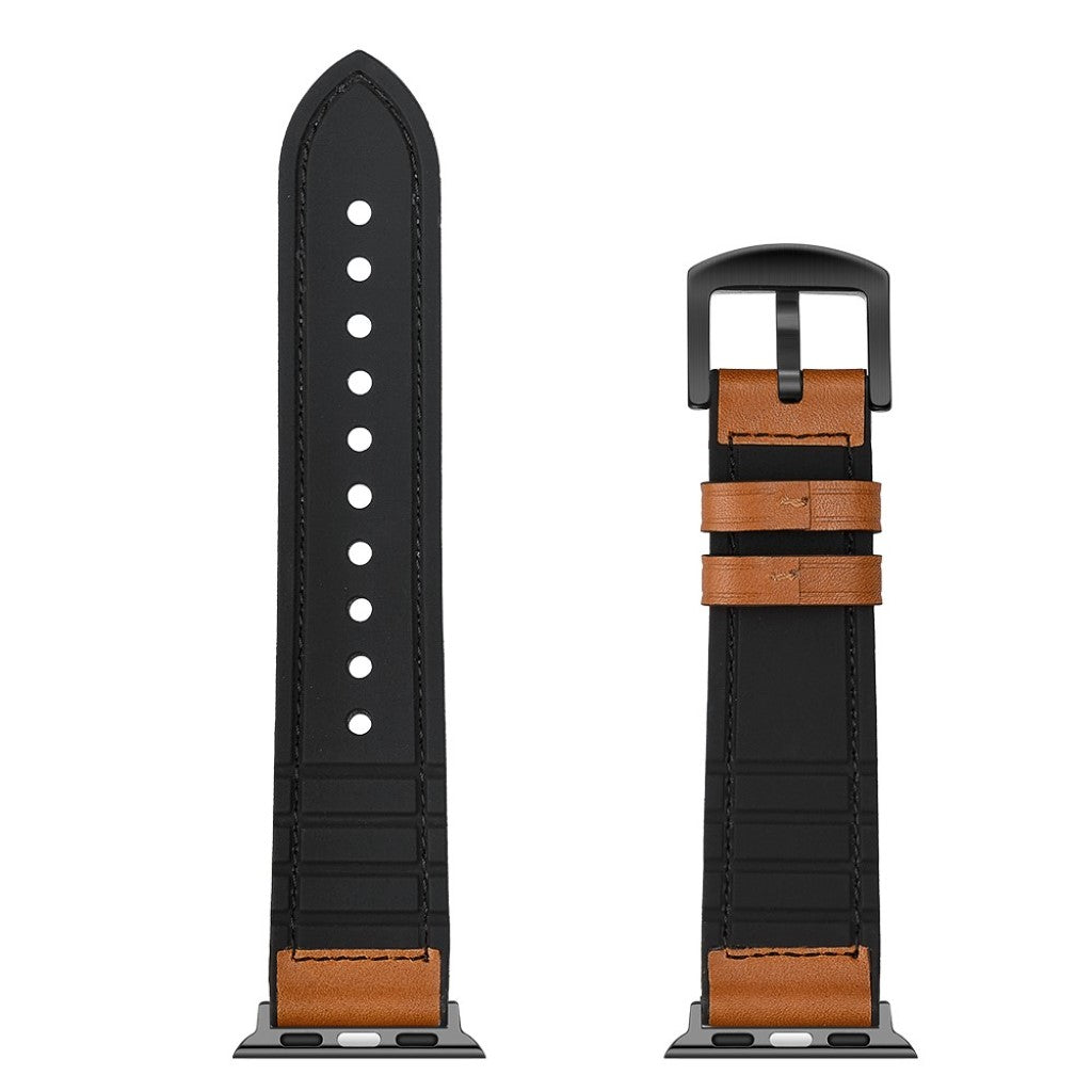 Apple Watch Series 5 40mm / Apple Watch 40mm Ægte læder Rem - Brun#serie_1